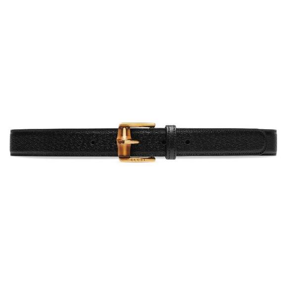 Gucci Waist Belt Women\'s 105/ 42/ L Black Genuine Leather Gold Bamboo Buckle NWT main image 10